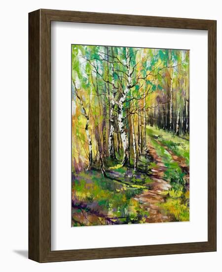 Road To Autumn Wood-balaikin2009-Framed Art Print