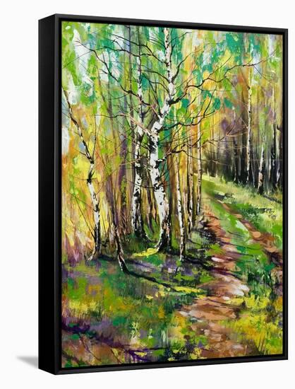 Road To Autumn Wood-balaikin2009-Framed Stretched Canvas