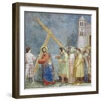 Road to Calvary, Detail from Life and Passion of Christ-Giotto di Bondone-Framed Giclee Print