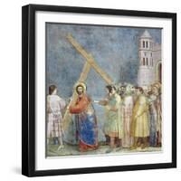 Road to Calvary, Detail from Life and Passion of Christ-Giotto di Bondone-Framed Giclee Print