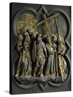 Road to Calvary, Panel-Lorenzo Ghiberti-Stretched Canvas