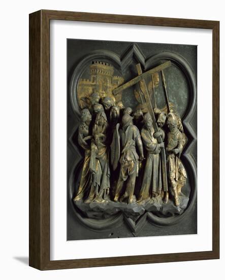 Road to Calvary, Panel-Lorenzo Ghiberti-Framed Giclee Print