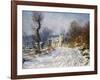 Road to Giverny in Winter-Claude Monet-Framed Giclee Print