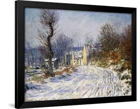 Road to Giverny in Winter-Claude Monet-Framed Giclee Print