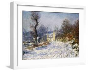 Road to Giverny in Winter-Claude Monet-Framed Giclee Print