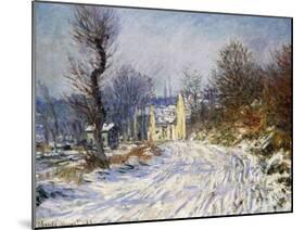Road to Giverny in Winter-Claude Monet-Mounted Giclee Print