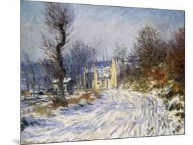Road to Giverny in Winter-Claude Monet-Mounted Giclee Print