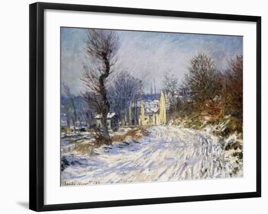 Road to Giverny in Winter-Claude Monet-Framed Giclee Print