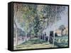 Road to Louveciennes-Alfred Sisley-Framed Stretched Canvas