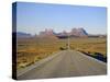 Road to Monument Valley, Navajo Reserve, Utah, USA-Adina Tovy-Stretched Canvas