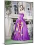 ROAD TO RIO, Dorothy Lamour, in a lavender moire taffeta gown by Howard Greer, 1947-null-Mounted Photo