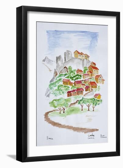Road to the hilltop fortress of Corte, Corsica, France-Richard Lawrence-Framed Photographic Print