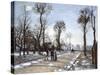 Road to  Versailles at Louveciennes: Winter and Snow-Camille Pissarro-Stretched Canvas