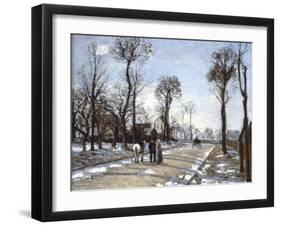 Road to  Versailles at Louveciennes: Winter and Snow-Camille Pissarro-Framed Art Print