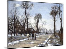 Road to  Versailles at Louveciennes: Winter and Snow-Camille Pissarro-Mounted Art Print