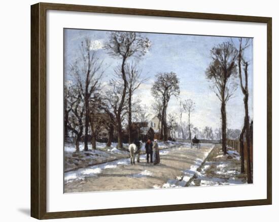 Road to  Versailles at Louveciennes: Winter and Snow-Camille Pissarro-Framed Art Print