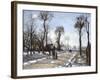 Road to  Versailles at Louveciennes: Winter and Snow-Camille Pissarro-Framed Art Print