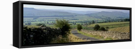 Road Towards Wensleydale Valley, Yorkshire Dales National Park, Yorkshire, England, United Kingdom-Patrick Dieudonne-Framed Stretched Canvas