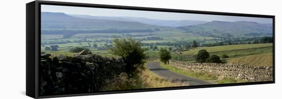 Road Towards Wensleydale Valley, Yorkshire Dales National Park, Yorkshire, England, United Kingdom-Patrick Dieudonne-Framed Stretched Canvas