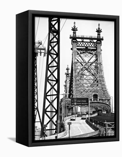 Road Traffic Exit on "59th Street Bridge" (Queensboro Bridge), Manhattan Downtown, NYC-Philippe Hugonnard-Framed Stretched Canvas