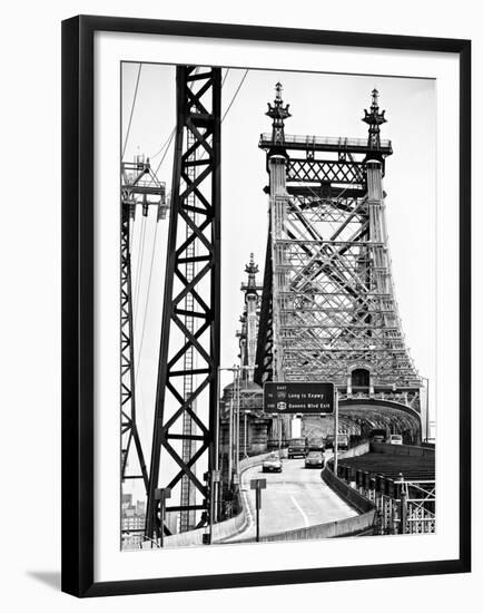 Road Traffic Exit on "59th Street Bridge" (Queensboro Bridge), Manhattan Downtown, NYC-Philippe Hugonnard-Framed Premium Photographic Print