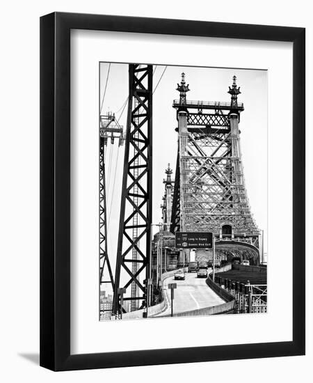 Road Traffic Exit on "59th Street Bridge" (Queensboro Bridge), Manhattan Downtown, NYC-Philippe Hugonnard-Framed Premium Photographic Print