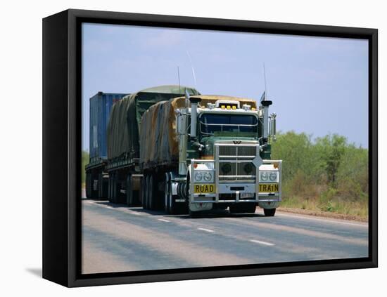 Road Train on the Stuart Highway, Northern Territory of Australia-Robert Francis-Framed Stretched Canvas