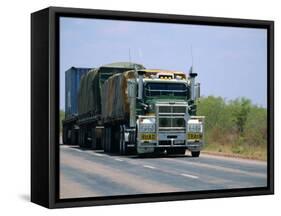 Road Train on the Stuart Highway, Northern Territory of Australia-Robert Francis-Framed Stretched Canvas