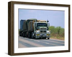 Road Train on the Stuart Highway, Northern Territory of Australia-Robert Francis-Framed Photographic Print