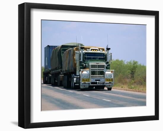 Road Train on the Stuart Highway, Northern Territory of Australia-Robert Francis-Framed Photographic Print