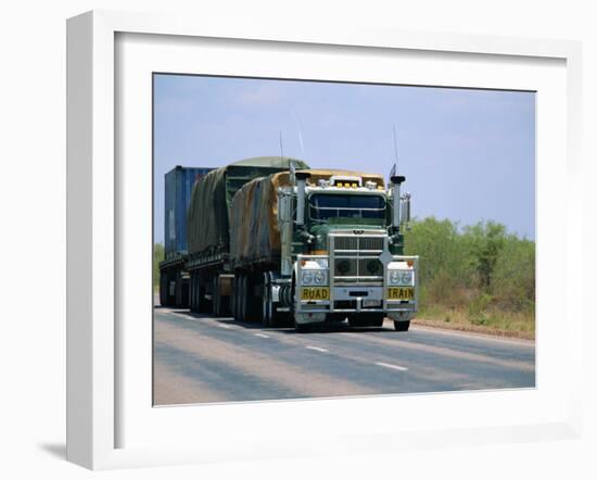 Road Train on the Stuart Highway, Northern Territory of Australia-Robert Francis-Framed Photographic Print