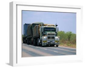 Road Train on the Stuart Highway, Northern Territory of Australia-Robert Francis-Framed Photographic Print