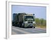 Road Train on the Stuart Highway, Northern Territory of Australia-Robert Francis-Framed Photographic Print