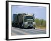 Road Train on the Stuart Highway, Northern Territory of Australia-Robert Francis-Framed Photographic Print