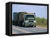 Road Train on the Stuart Highway, Northern Territory of Australia-Robert Francis-Framed Stretched Canvas