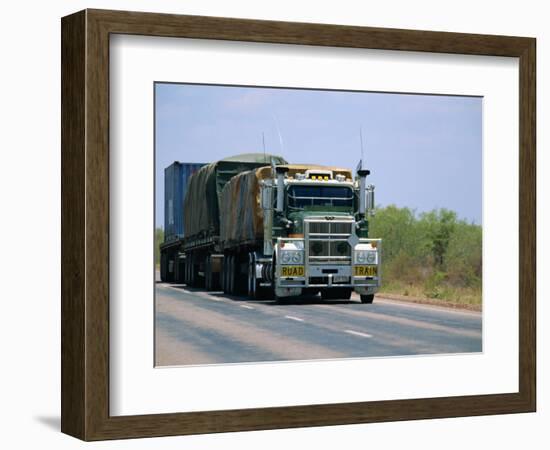 Road Train on the Stuart Highway, Northern Territory of Australia-Robert Francis-Framed Photographic Print