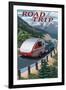 Road Trip - National Park WPA Sentiment-Lantern Press-Framed Art Print