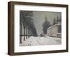 Road under Snow, Near Louveciennes, 1874-Alfred Sisley-Framed Giclee Print