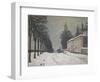 Road under Snow, Near Louveciennes, 1874-Alfred Sisley-Framed Giclee Print