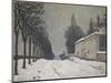 Road under Snow, Near Louveciennes, 1874-Alfred Sisley-Mounted Giclee Print