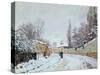 Road under Snow, Near Louveciennes, 1876-Alfred Sisley-Stretched Canvas