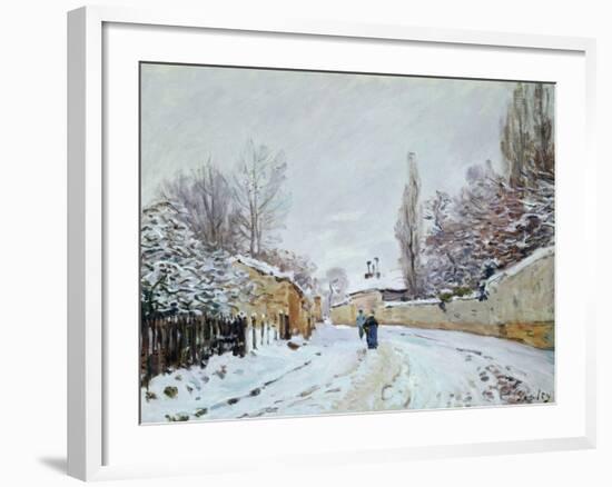 Road under Snow, Near Louveciennes, 1876-Alfred Sisley-Framed Giclee Print