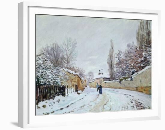 Road under Snow, Near Louveciennes, 1876-Alfred Sisley-Framed Giclee Print