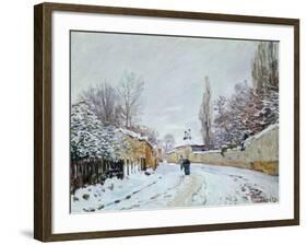 Road under Snow, Near Louveciennes, 1876-Alfred Sisley-Framed Giclee Print