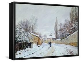 Road under Snow, Near Louveciennes, 1876-Alfred Sisley-Framed Stretched Canvas