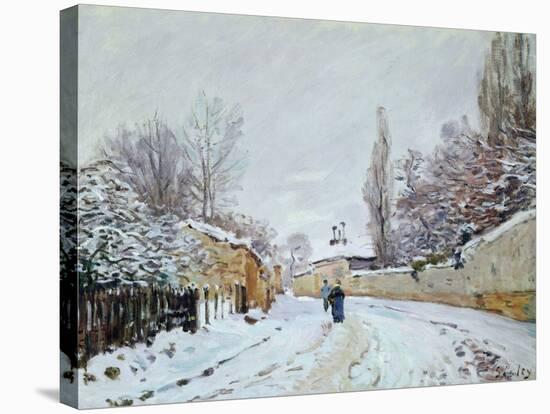 Road under Snow, Near Louveciennes, 1876-Alfred Sisley-Stretched Canvas