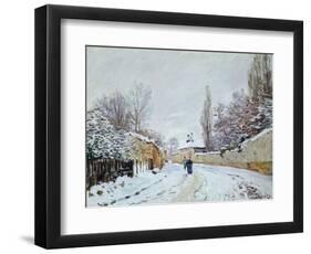 Road under Snow, Near Louveciennes, 1876-Alfred Sisley-Framed Giclee Print