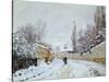 Road under Snow, Near Louveciennes, 1876-Alfred Sisley-Stretched Canvas