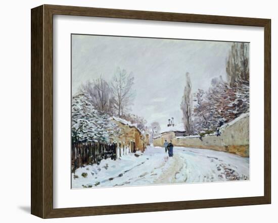 Road under Snow, Near Louveciennes, 1876-Alfred Sisley-Framed Giclee Print