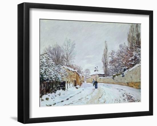Road under Snow, Near Louveciennes, 1876-Alfred Sisley-Framed Giclee Print